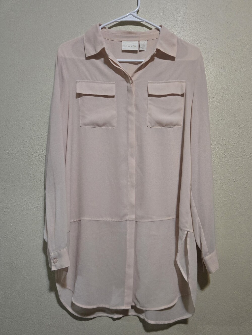 Chico's Soft Blush Button-Front Tunic Shirt